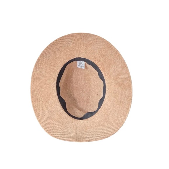 Tan Fedora Classic Corduroy Look Cowgirl Hat Soft Yarn One Size Braided Hatband - Picture 11 of 12